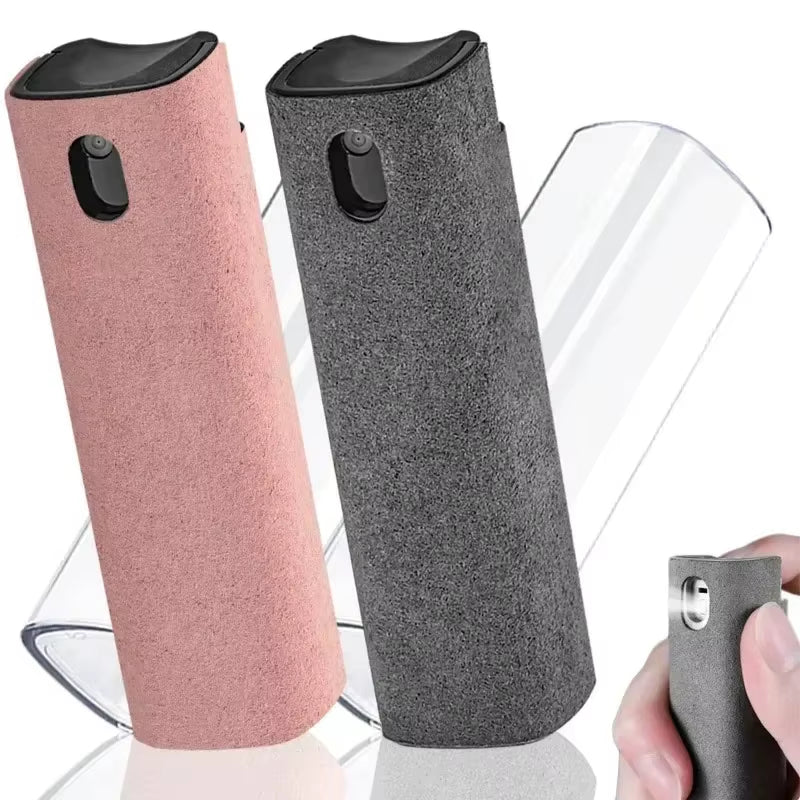 2 in 1 Phone Screen Cleaner Spray Portable Tablet Phone Touch Screen Cleaner Microfiber Cloth Set Glass Mini Cleaning Artifact