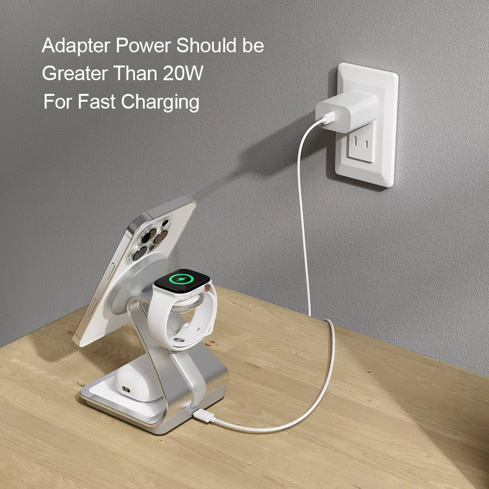 Bonola Magnetic 3 in 1 Wireless Charger for Iphone 17/16/15/13/14/12 30W Wireless Charging Station for Apple Watch/Airpods Pro