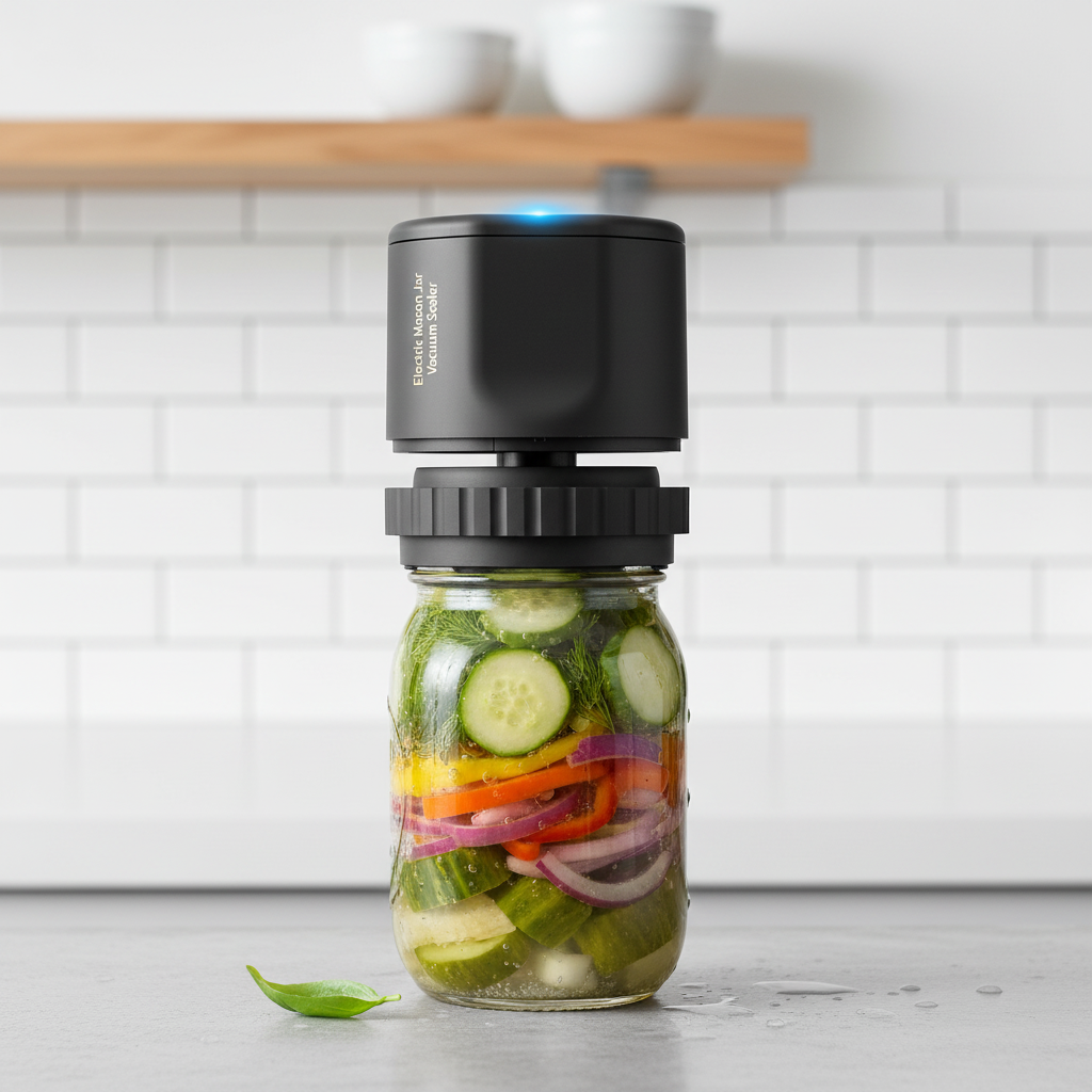 Electric Mason Jar Vacuum Sealer Kit – Cordless Wide Mouth Fermentation Sealer
